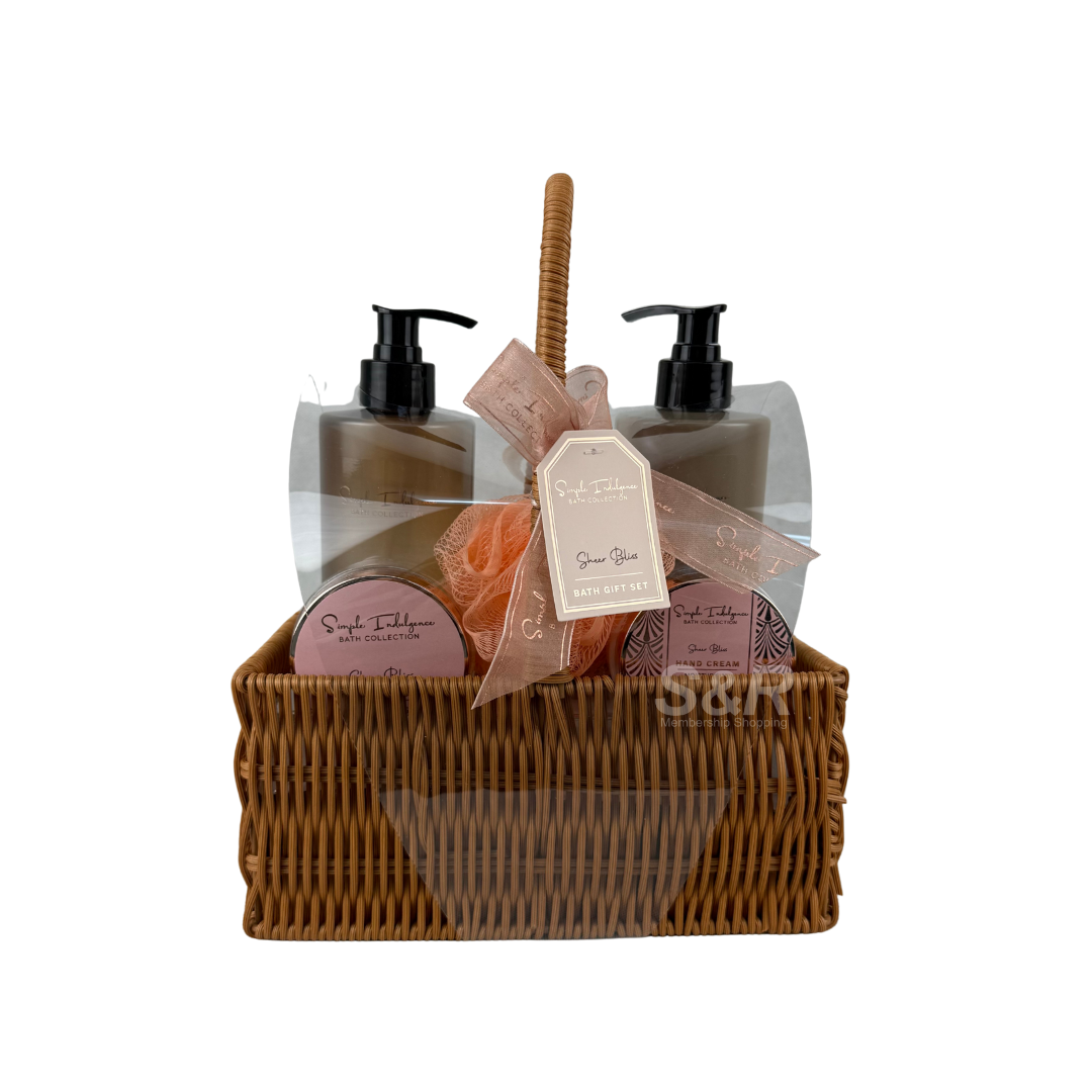 Simple Indulgence Bath Gift Set with Rattan Caddy Simple Indulgence Bath Gift Set with Rattan Caddy